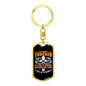 Stupidity Level Grumpy Trucker Swivel Keychain Dog Tag Stainless Steel or 18k Gold-Express Your Love Gifts