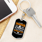 Stupidity Level Grumpy Trucker Swivel Keychain Dog Tag Stainless Steel or 18k Gold-Express Your Love Gifts