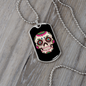 Sugar Skull Flowers Necklace Stainless Steel or 18k Gold Dog Tag 24" Chain-Express Your Love Gifts