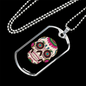 Sugar Skull Flowers Necklace Stainless Steel or 18k Gold Dog Tag 24" Chain-Express Your Love Gifts