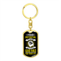 Sum Of All Possibilities Green Keychain Stainless Steel or 18k Gold Dog Tag Keyring-Express Your Love Gifts