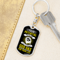 Sum Of All Possibilities Green Keychain Stainless Steel or 18k Gold Dog Tag Keyring-Express Your Love Gifts