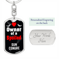 Sun Conure Bird Keychain Stainless Steel or 18k Gold Dog Tag Keyring-Express Your Love Gifts