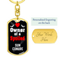 Sun Conure Bird Keychain Stainless Steel or 18k Gold Dog Tag Keyring-Express Your Love Gifts