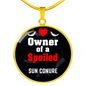 Sun Conure Bird Owner Necklace Circle Pendant Stainless Steel or 18k Gold 18-22"-Express Your Love Gifts