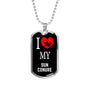 Sun Conure Necklace Stainless Steel or 18k Gold Dog Tag 24" Chain-Express Your Love Gifts