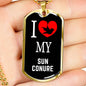 Sun Conure Necklace Stainless Steel or 18k Gold Dog Tag 24" Chain-Express Your Love Gifts