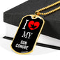 Sun Conure Necklace Stainless Steel or 18k Gold Dog Tag 24" Chain-Express Your Love Gifts