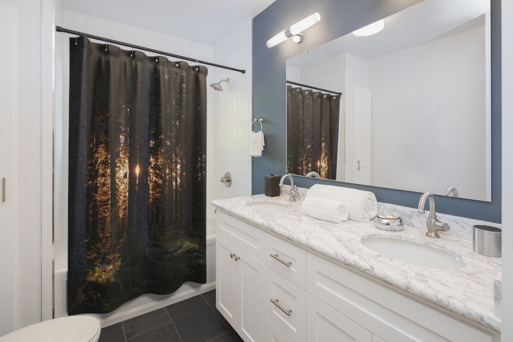 Sun Dark Forest Stylish Design 71" x 74" Elegant Waterproof Shower Curtain for a Spa-like Bathroom Paradise Exceptional Craftsmanship-Express Your Love Gifts