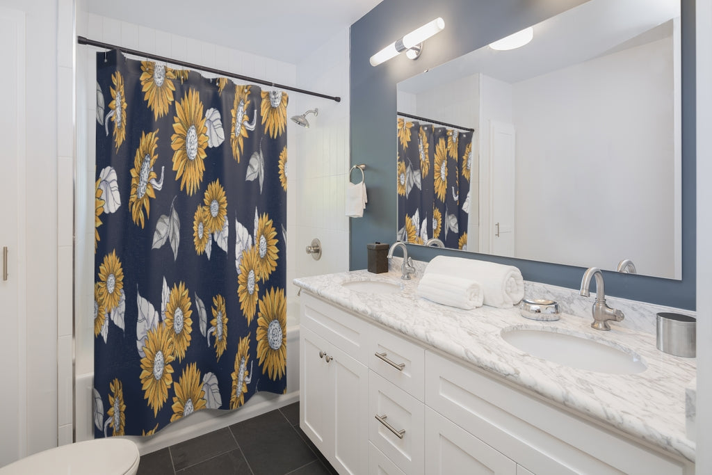 Sunflowers Pattern Design Stylish Design 71" x 74" Elegant Waterproof Shower Curtain for a Spa-like Bathroom Paradise Exceptional Craftsmanship-Express Your Love Gifts