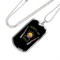 Suns Up Guns Up Hunting Necklace Stainless Steel or 18k Gold Dog Tag 24"-Express Your Love Gifts