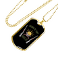 Suns Up Guns Up Hunting Necklace Stainless Steel or 18k Gold Dog Tag 24"-Express Your Love Gifts