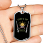 Suns Up Guns Up Hunting Necklace Stainless Steel or 18k Gold Dog Tag 24"-Express Your Love Gifts