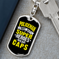 Super Heroes Wear Caps Keychain Stainless Steel or 18k Gold Dog Tag Keyring-Express Your Love Gifts