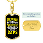Super Heroes Wear Caps Keychain Stainless Steel or 18k Gold Dog Tag Keyring-Express Your Love Gifts
