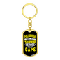 Super Heroes Wear Caps Keychain Stainless Steel or 18k Gold Dog Tag Keyring-Express Your Love Gifts