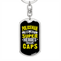Super Heroes Wear Caps Keychain Stainless Steel or 18k Gold Dog Tag Keyring-Express Your Love Gifts