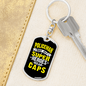 Super Heroes Wear Caps Keychain Stainless Steel or 18k Gold Dog Tag Keyring-Express Your Love Gifts
