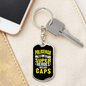 Super Heroes Wear Caps Keychain Stainless Steel or 18k Gold Dog Tag Keyring-Express Your Love Gifts
