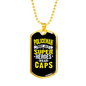 Super Heroes Wear Caps Necklace Stainless Steel or 18k Gold Dog Tag 24"-Express Your Love Gifts