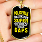 Super Heroes Wear Caps Necklace Stainless Steel or 18k Gold Dog Tag 24"-Express Your Love Gifts