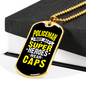 Super Heroes Wear Caps Necklace Stainless Steel or 18k Gold Dog Tag 24"-Express Your Love Gifts