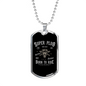 Super Plug Biker Necklace Stainless Steel or 18k Gold Dog Tag 24"-Express Your Love Gifts