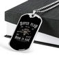 Super Plug Biker Necklace Stainless Steel or 18k Gold Dog Tag 24"-Express Your Love Gifts