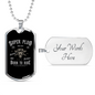 Super Plug Biker Necklace Stainless Steel or 18k Gold Dog Tag 24"-Express Your Love Gifts