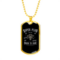 Super Plug Biker Necklace Stainless Steel or 18k Gold Dog Tag 24"-Express Your Love Gifts