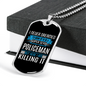 Super Sexy Policewoman Necklace Stainless Steel or 18k Gold Dog Tag 24"-Express Your Love Gifts