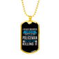 Super Sexy Policewoman Necklace Stainless Steel or 18k Gold Dog Tag 24"-Express Your Love Gifts