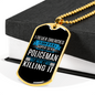 Super Sexy Policewoman Necklace Stainless Steel or 18k Gold Dog Tag 24"-Express Your Love Gifts