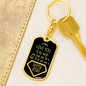 Superhero Dad Keychain Stainless Steel or 18k Gold Dog Tag Keyring-Express Your Love Gifts