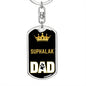 Suphalak Cat Dad King Keychain Stainless Steel or 18k Gold-Express Your Love Gifts
