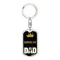 Suphalak Cat Dad King Keychain Stainless Steel or 18k Gold-Express Your Love Gifts