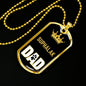Suphalak Cat Dad Necklace Stainless Steel or 18k Gold Dog Tag 24" Chain-Express Your Love Gifts