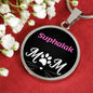 Suphalak Cat Mom Necklace Circle Pendant Stainless Steel or 18k Gold 18-22"-Express Your Love Gifts