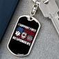 Support First Responders Firefighter Keychain Stainless Steel or 18k Gold Dog Tag Keyring-Express Your Love Gifts