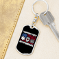 Support First Responders Firefighter Keychain Stainless Steel or 18k Gold Dog Tag Keyring-Express Your Love Gifts