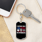 Support First Responders Firefighter Keychain Stainless Steel or 18k Gold Dog Tag Keyring-Express Your Love Gifts