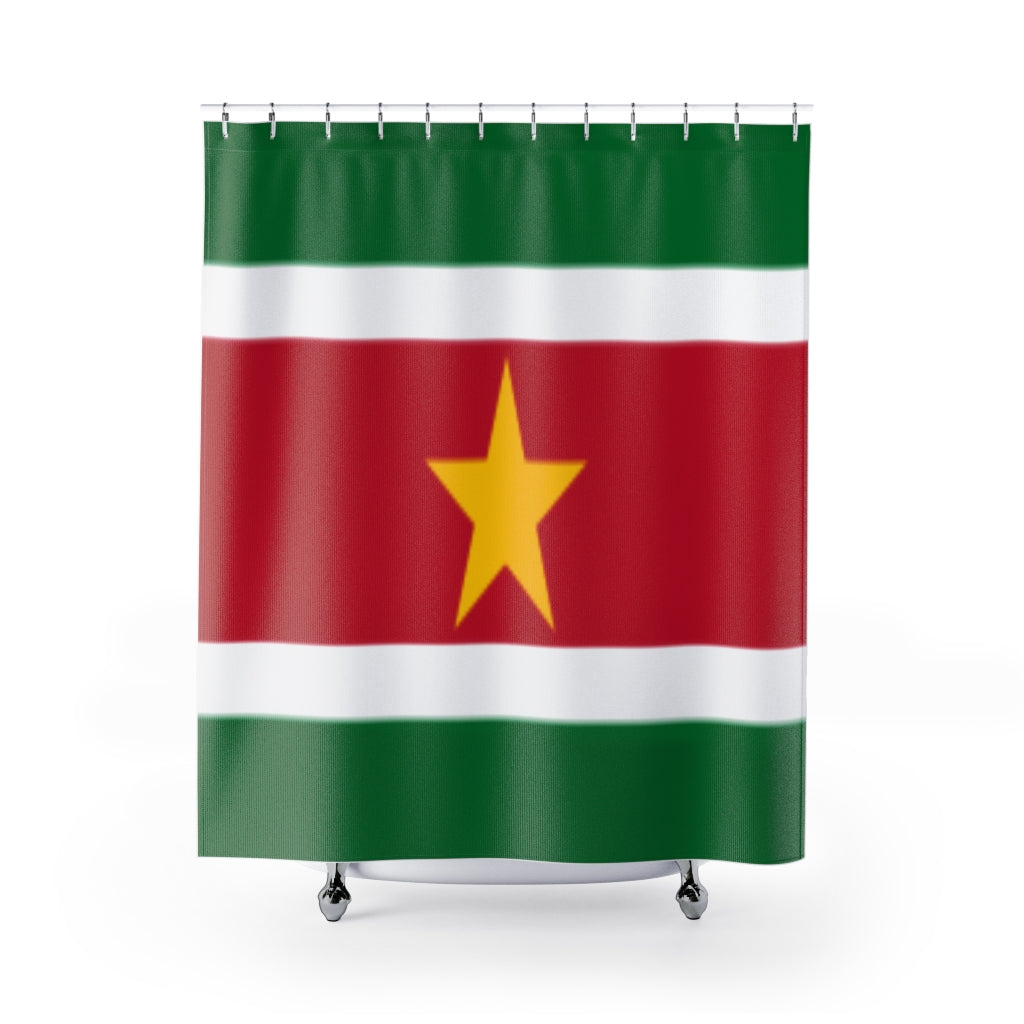Suriname Flag Stylish Design 71" x 74" Elegant Waterproof Shower Curtain for a Spa-like Bathroom Paradise Exceptional Craftsmanship-Express Your Love Gifts