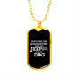 Surviving the Quarantine w My Dog Necklace Stainless Steel or 18k Gold Dog Tag 24" Chain-Express Your Love Gifts