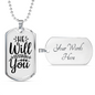 Sustain You Christian Necklace Stainless Steel or 18k Gold Dog Tag 24" Chain-Express Your Love Gifts
