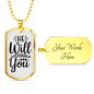 Sustain You Christian Necklace Stainless Steel or 18k Gold Dog Tag 24" Chain-Express Your Love Gifts