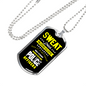 Sweat Dries Blood Clots Necklace Stainless Steel or 18k Gold Dog Tag 24"-Express Your Love Gifts