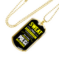 Sweat Dries Blood Clots Necklace Stainless Steel or 18k Gold Dog Tag 24"-Express Your Love Gifts