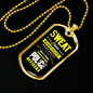 Sweat Dries Blood Clots Necklace Stainless Steel or 18k Gold Dog Tag 24"-Express Your Love Gifts