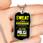 Sweat Dries Blood Clots Necklace Stainless Steel or 18k Gold Dog Tag 24"-Express Your Love Gifts