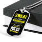 Sweat Dries Blood Clots Necklace Stainless Steel or 18k Gold Dog Tag 24"-Express Your Love Gifts